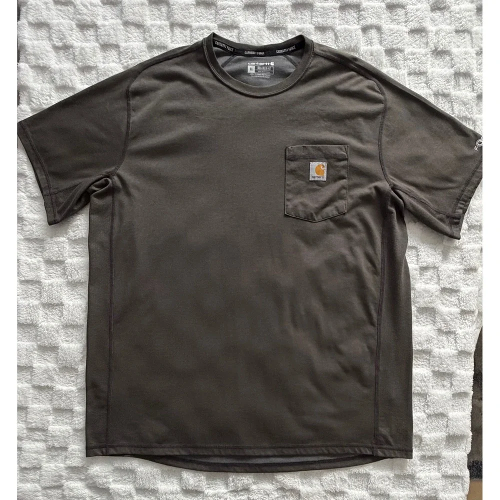Carhartt Force Relaxed Fit Pocket T-Shirt Mens XL Green Short Sleeve -EUC